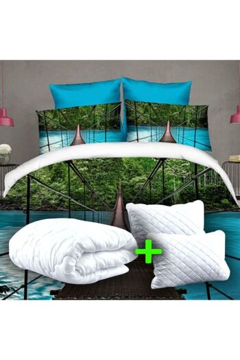 Ralex Economic Bedding Set Double Bed Digital Print 3D + 2 Quilted Pillows 50 x 70 cm + Duvet 200 x 215 cm