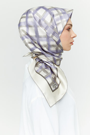 Setrms Fırça Desenli Twill İpek Eşarp