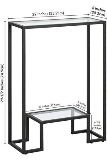 genric FFD Console Table Pre Assembled Glass Shelves with Metal Frame Entrance Console Table Sofa