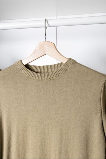 no7man Briss Khaki Crew Neck Knitwear Tshirt