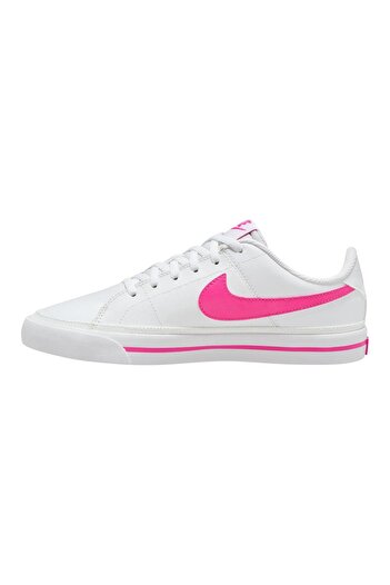Nike Court Legacy Elastic Lace Shoes - White & Pink