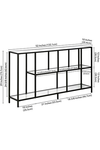 genric FFD Entryway Console Table for Living Room Narrow Sofa Table with 3-Tier Storage Open Shelve