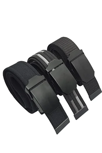Deribond 3 Pieces Belt Black Men's Palaska Style