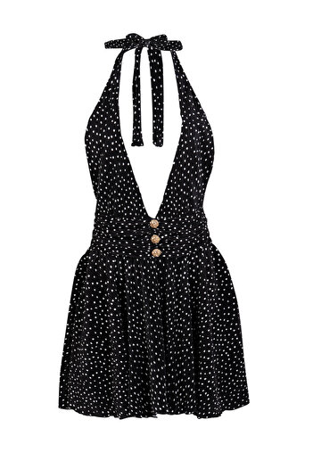 La Sarta Manarola Polka Dots Pleated Dress