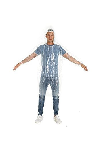 Flippy Rain Poncho, Flippy, Disposable, for Adults, 150 x 90 cm, Transparent