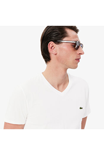 Lacoste Lightweight Cotton Pima V Neck T-shirt - TH6710-00-001