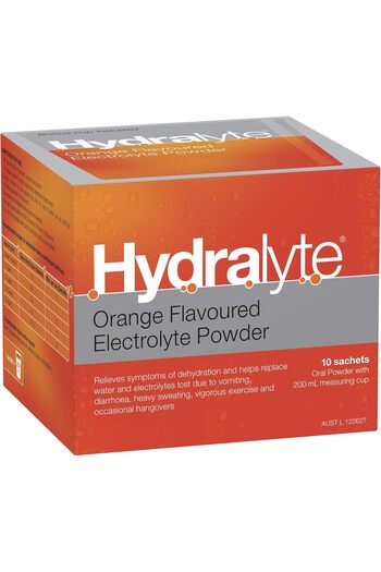 HYDRALYTE Orange Flavor Electrolyte Powder, 10 Pack