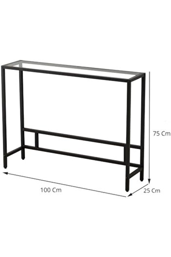 genric FFD Modern Glass Console Table: Sleek Design, Tempered Glass Top, Metal Frame, Adjustable Feet