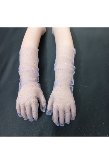 Qrsln Miva Sparkling Tulle Long Children's Gloves