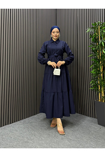ENSA TESETTUR Πουκάμισο Naz Φόρεμα Navy Blue