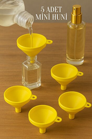 Tanemce 5Pcs Practical Multipurpose Yellow Cologne Perfume Oil Bottle Filler Funnel Mini Funnel