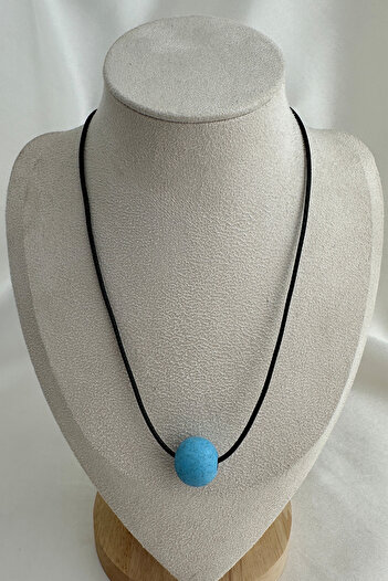 Modex Round Wooden Bead Black String Necklace (40cm)