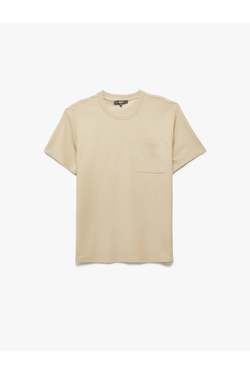 Koton Regular Fit Short Sleeve Cotton Pocket Detailed Crew Neck Basic T-Shirt