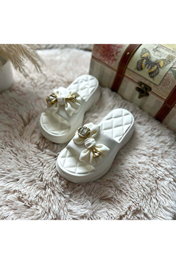 dehaine Women's casual slippers, comfortable, white, Clogs style, XF42