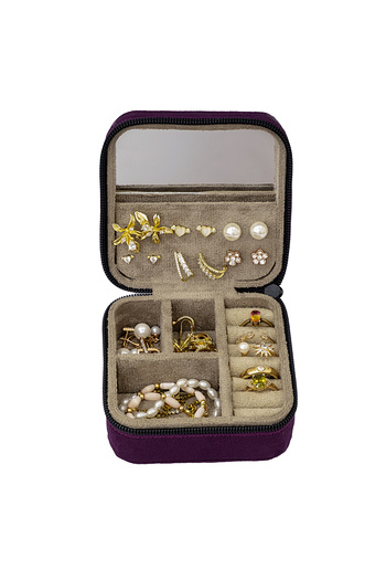 Ahşap Fikir Minia Soft Jewelry Organizer Box Jewellery Accessories Case Ring Earring Organizer Four Colors