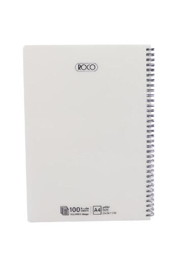 Roco Notebook, A4, 100 Sheets, Square Ruled, White