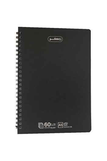 Roco Notebook, A5, 60 Sheets, Double Ruled (English), Black