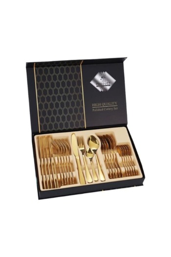 E EFRALL Set of 24 Cutlery, E EFRALL, elegant and refined, with a luxurious finish, gold