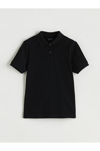 LC Waikiki Black Polo Neck Girl's T-Shirt