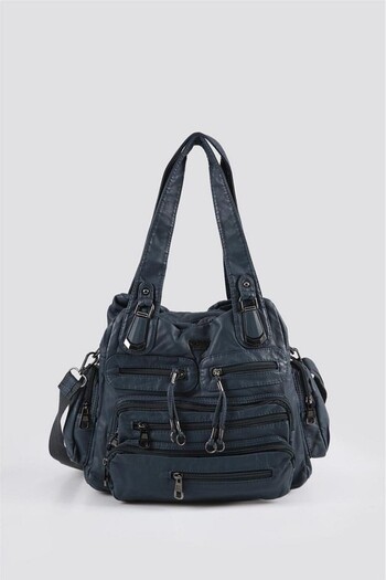 Carvessa Miver Blue Skin Shoulder Bag