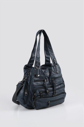 Carvessa Miver Blue Skin Shoulder Bag