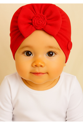 Amur Baby Girl Bow Bonnet Bandana Set of 3 100% Cotton
