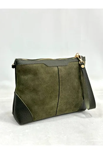 çkn sedat çakan çanta & fular & aksesuar Genuine suede leather lined zipper closure new season women's bag.
