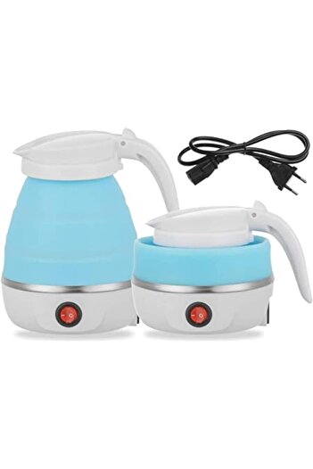 Twinkle Mart Portable Foldable Electric Kettle for Travel - Food-Grade Silicone with Dry Boil Protection, 220V -