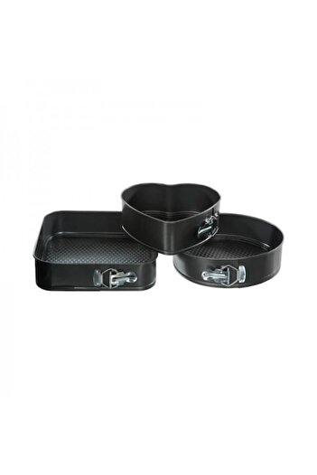FİVE Set 3 detachable baking molds made of carbon steel, 22-24-26 cm