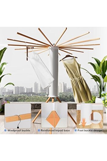 Generic Foldable Clothes Drying Hanger - Space Saving Tripod Clothes Drying Rack