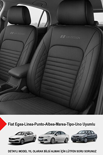 GM-DESIGN Istanbul Series Leather Car Seat Cover (Fiat Egea-Linea-Punto-Albea-Marea-Tipo-Uno Compatible)