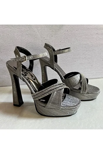 Felisya Butik Plated Stone Platform High Heeled Evening Dress Shoes 13Cm-Feli̇syabuti̇k