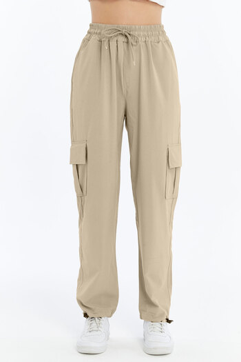 OXVİN Cargo Oversize Sweatpants Parachute Fabric High Waist 4 Pockets