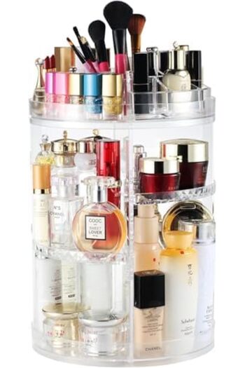 SUKILO Rotating Makeup Organiser – Plus Size 8-Layer 360° Spinning Cosmetic Storage Carousel