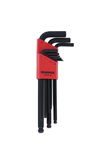 BONDHUS Set of 9 L HEX keys BLX9M, long, ball head, ProGuard finish HEX 1.5-10mm 10999
