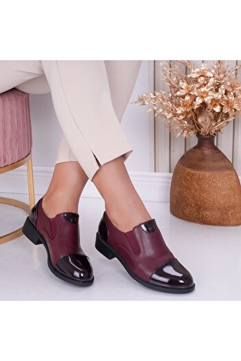 MODA STİL Pantofi dama casual Bordo din Piele Ecologica Claira, 39