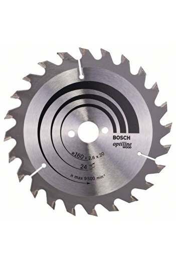 Bosch Optiline Wood circular saw blade, 160x20x2.6mm, 24T, 16mm reduction