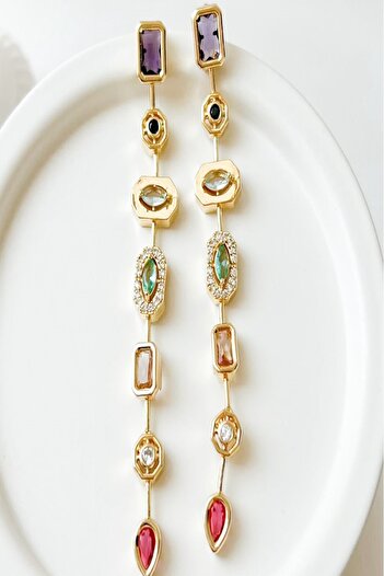Pretty 7 Element Colorful Stone Vip Earrings