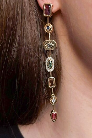 Pretty 7 Element Colorful Stone Vip Earrings