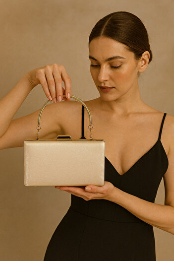 Wedding Fashion Skin Nude Color Glitter Satin Women's Evening Dress Bag Wedding Engagement Graduation