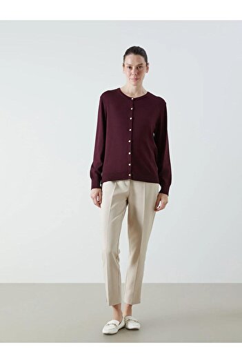 LC Waikiki Lcwaikiki Classic Crew Neck Women's Knitwear Cardigan (W5)