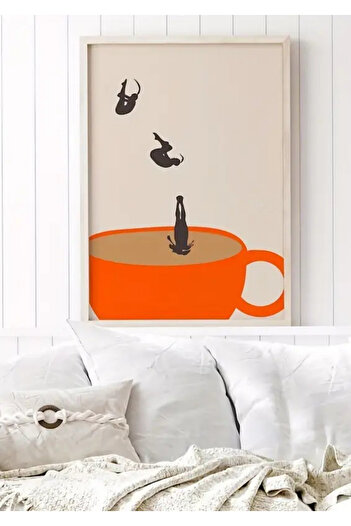 NT Handmade Uv Print Coffee Corner Wall Painting with Natural Wood Frame – Wall Decor for Modern & Stylish Kitchen
