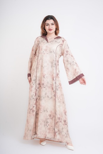 IKKXA Elegant Patterns Collared Jalabiya