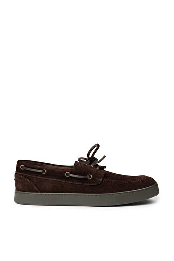 Deery Men's Brown Genuine Suede Marine Casual Shoes