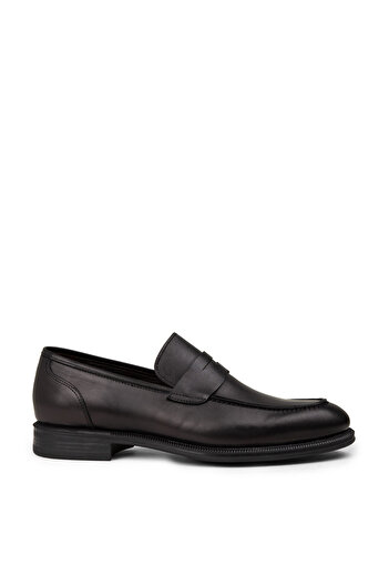 Deery Men's Genuine Leather Black Classic Loafer Shoes