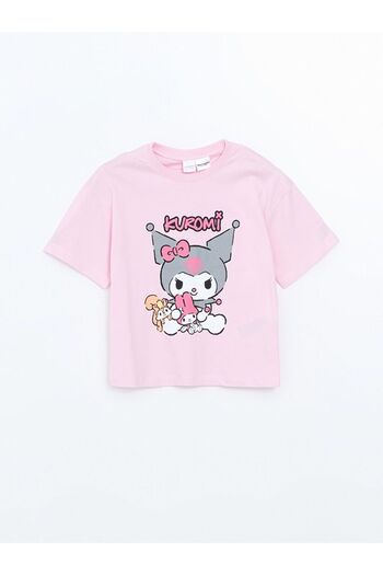 LC Waikiki Pink Crew Neck Kuromi Printed Girls' Pajama Set