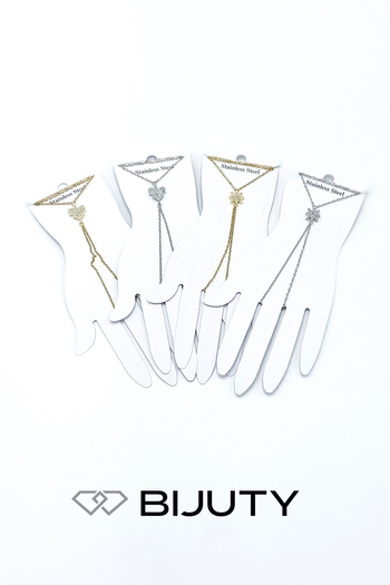 Bijuty Heart and Star Model Steel Shahmeran Gold and Silver Color Set of 4 - (with Surprise Gift)
