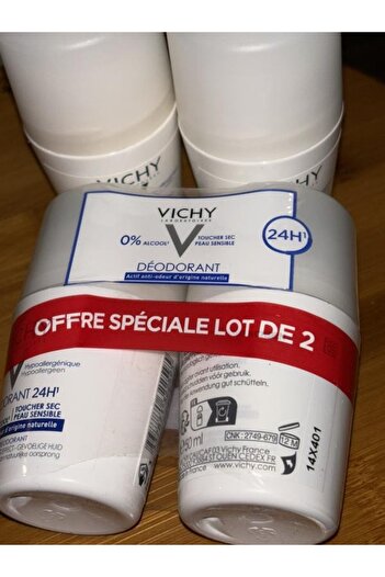 Vichy 24-hour roll-on deodorant for sensitive skin without aluminum salts 2 x 50 ml