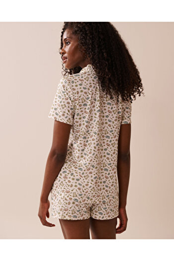 La Vie en Rose Frog Print Super Soft Button-down Shirt