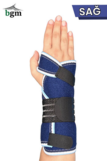 bgm Blue Hand Wrist Brace High Quality Standard Size Static Hand Wrist Brace with Metal Support